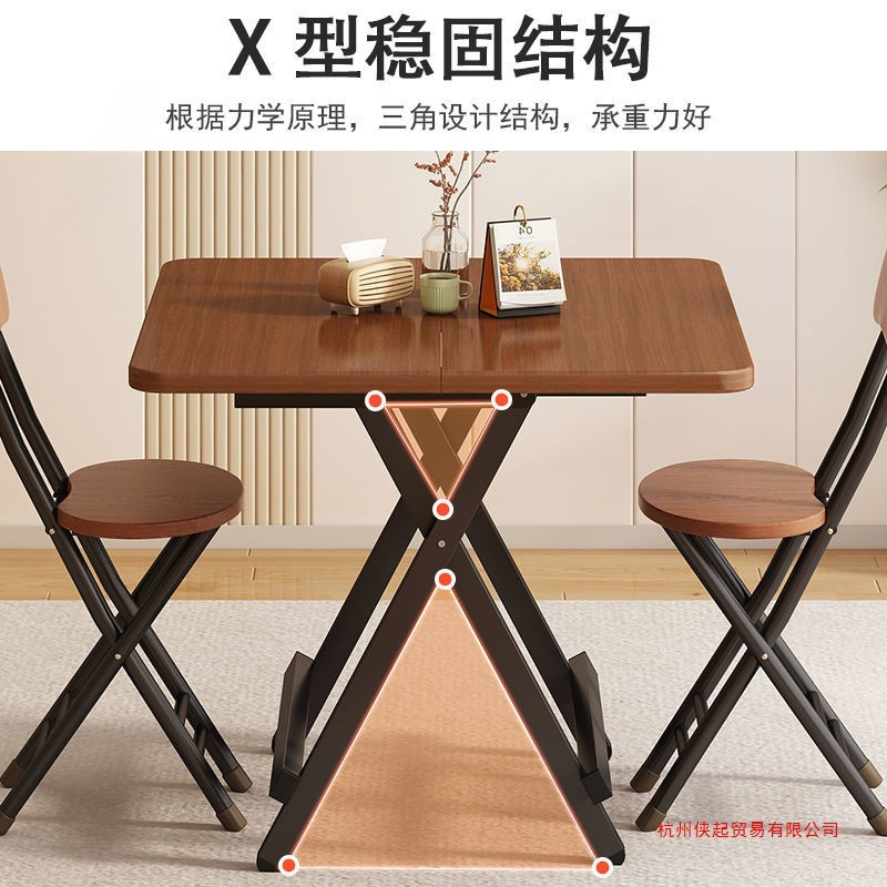 Picture of Foldable dining table, portable night market, stall, square table, household small apartment, rental room, dining table, dormitory, homework