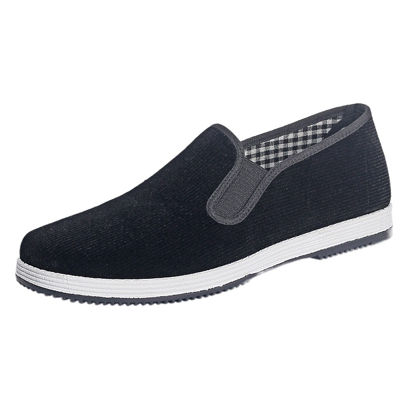 Old Beijing Cloth Shoes for Men and Women, Breathable and Comfortable, Casual Driving and Work Safety Slip-On Black Cloth Shoes, Wear-Resistant and Non-Slip