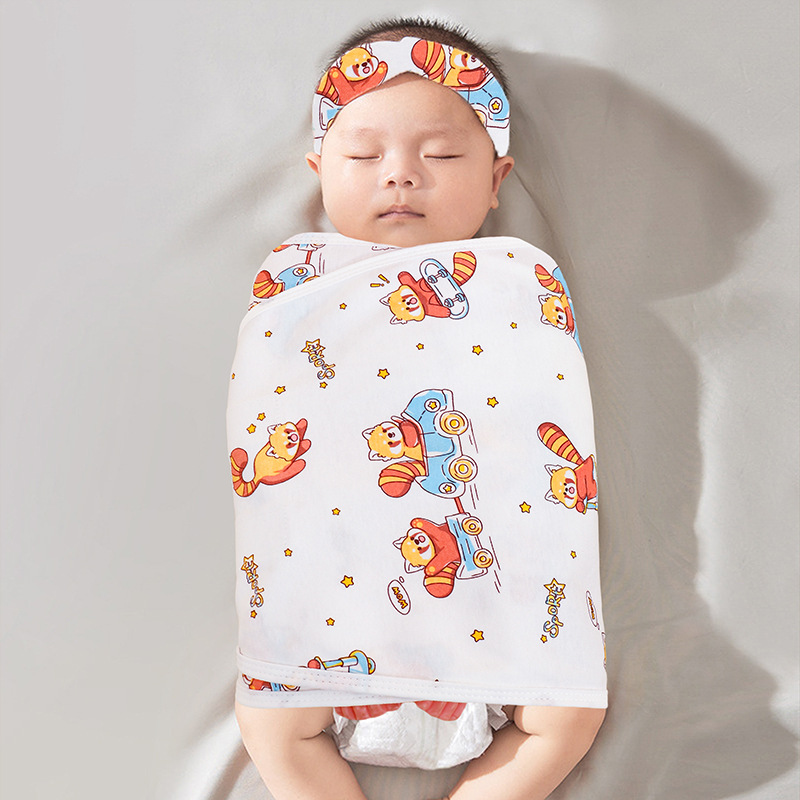 Picture of Baby Anti-Scare Sleeping Bag Spring Autumn and Winter Pure Cotton Newborn Baby Swaddling Towel Wrapping Towel Anti-Scare Sleeping Bag Artifact