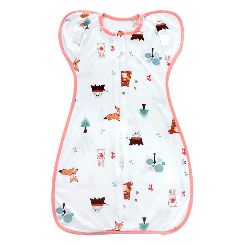 Newborn Baby Bamboo Cotton Sleeping Bag Surrender Anti-startling Summer Thin Newborn Swaddling Anti-kick Quilt Baby's Hair