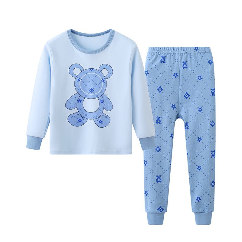 Picture of Chubby Children's Autumn Clothes and Trousers for Boys Plus Fat Plus Plus Teenage Cotton Big Boy Pajamas Children's Thermal Underwear suit