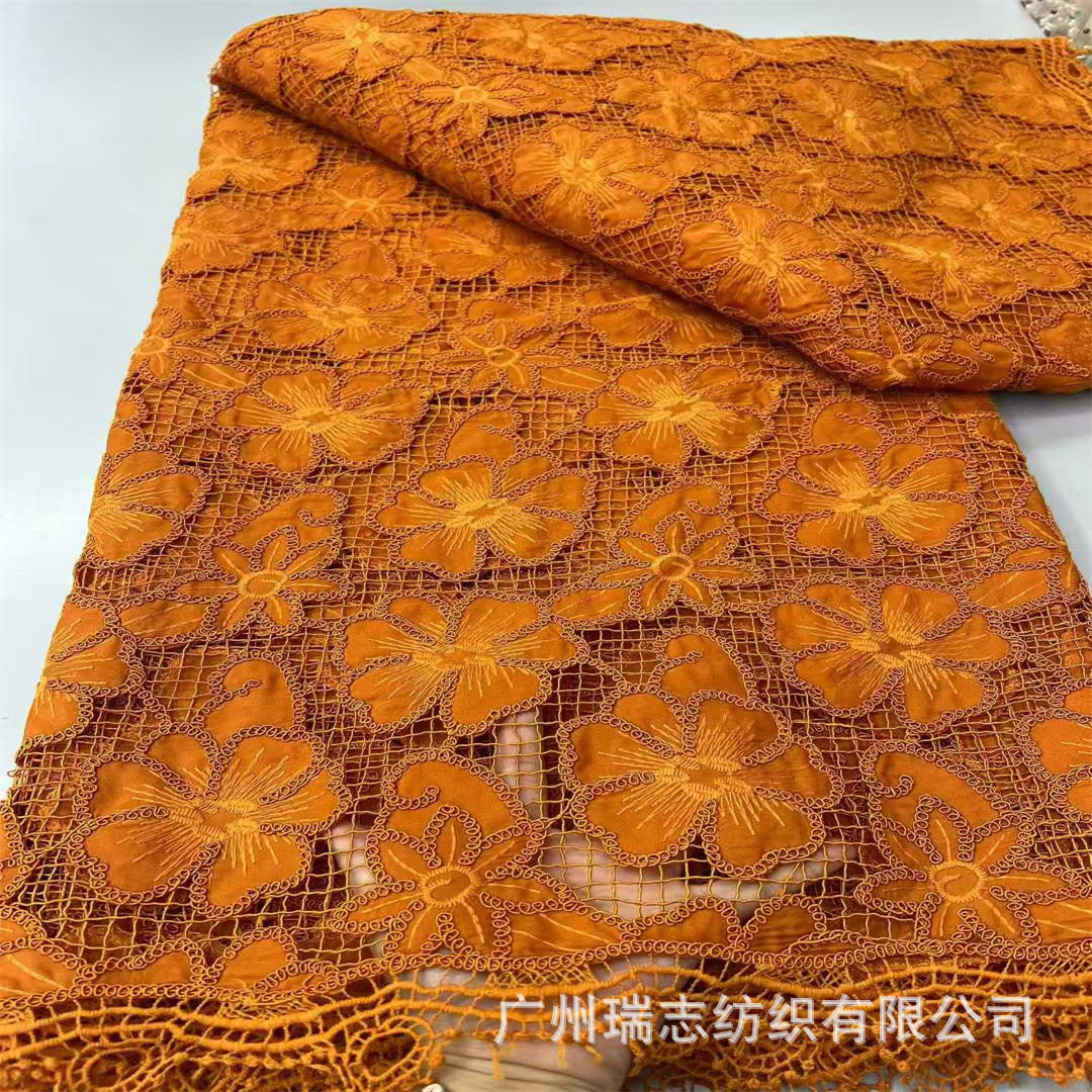 Off-the-shelf dresses women's banquet dresses African lace fabric water-soluble lace accessories lace fabric