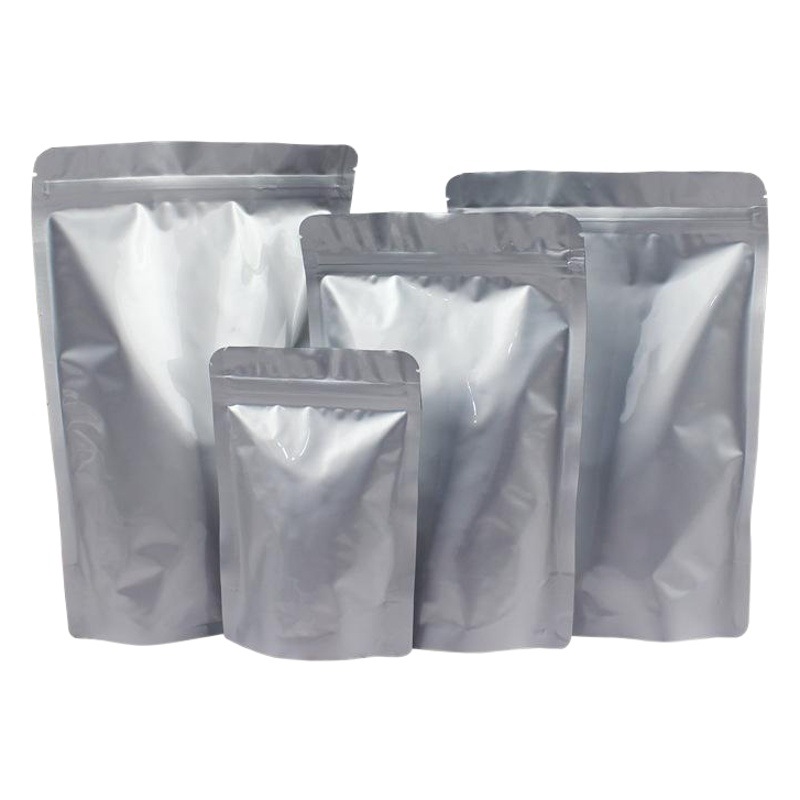 Tea aluminum foil bag in stock thick aluminum foil ziplock bag bait medlar food packaging bag self-standing zipper sealed bag
