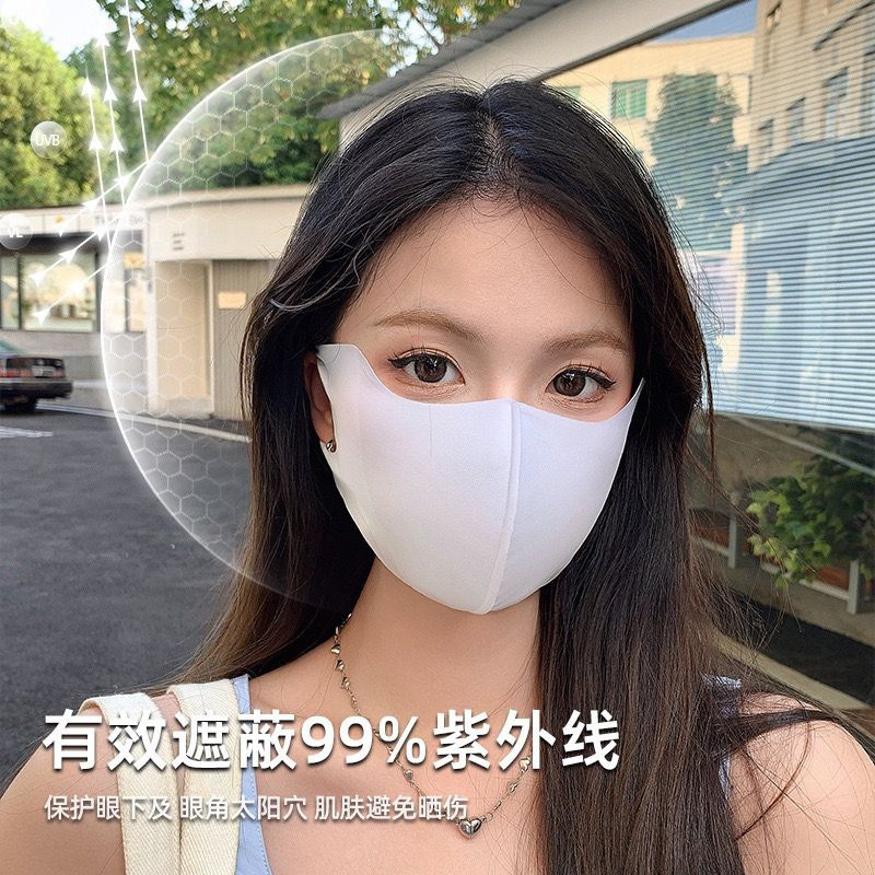 Picture of Seamless Eye Protection Ice Silk Sunscreen Mask for Women 2024 New Breathable Stereo Mask Full Face Sunshade and Uv Protection
