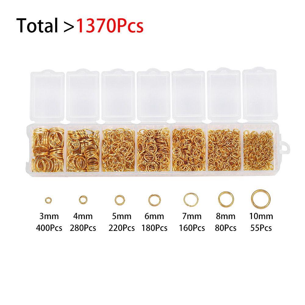 Picture of Earring material set single ring flat ring jump ring iron ring bracelet necklace buckle accessories DIY jewelry material set