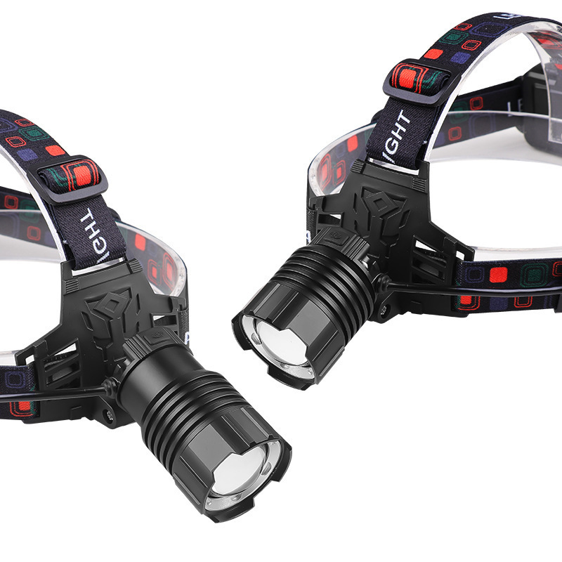 Picture of Cross-Border New White Laser Headlight Field Strong Light Rechargeable Outdoor Climbing Night Fishing Zoom Head-Mounted Flashlight