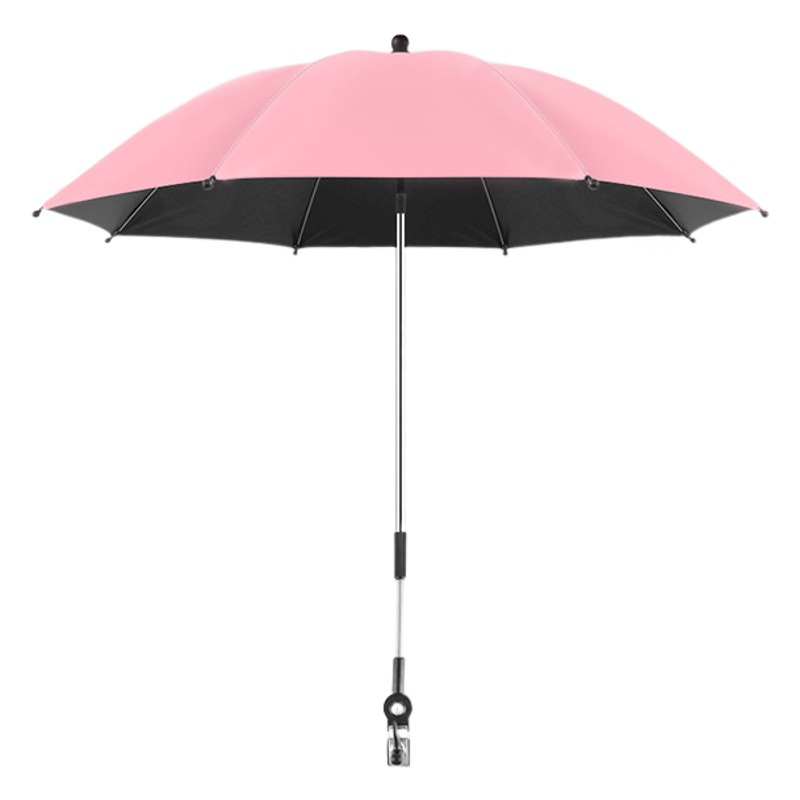 Baby stroller sunshade umbrella black rubber UV protection baby stroller umbrella sun umbrella sunscreen umbrella can be printed LOGO