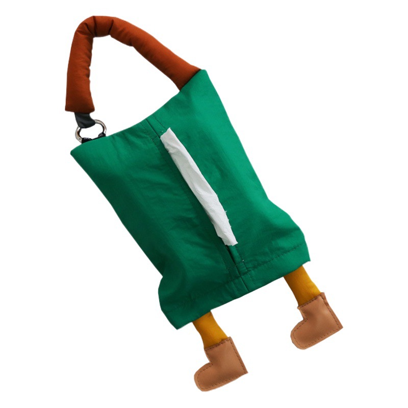 Beautiful Element Hanging Car Inner Tissue Storage Bag Cute Decoration Home PU Small Feet Tissue Box New