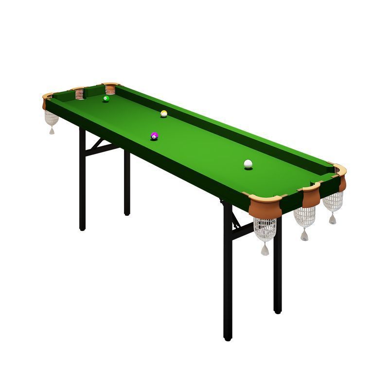 Picture of Five-Point Billiard Table for Home Training, No Rubber Strips, Three-Hole Snooker Pocket, Foldable Iron Legs