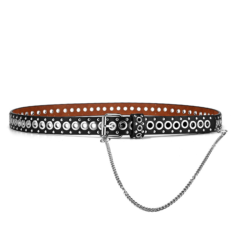 Picture of Belt Women's European and American Punk Rivet Street Personality Men's Belt Air Eye Belt Girls' Cross-border Hipsound Hair