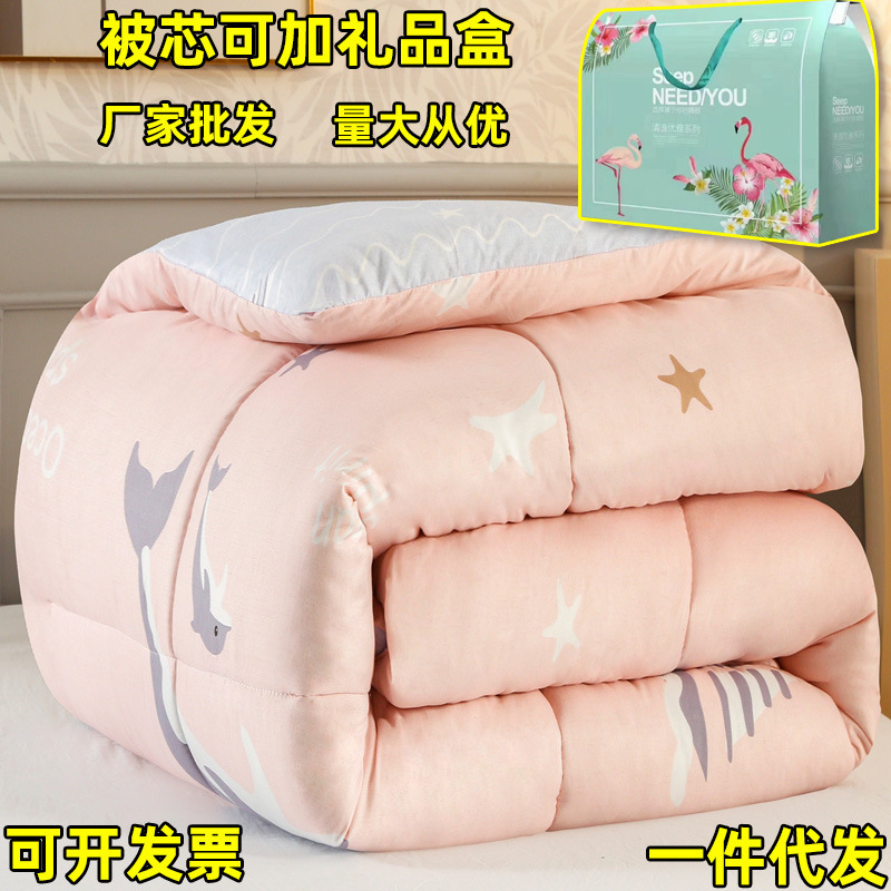 Picture of Quilt Spring and Autumn Quilt Core Quilt Winter Quilt Single Student Dormitory Autumn and Winter Thickened Four Seasons Universal Bedding Double