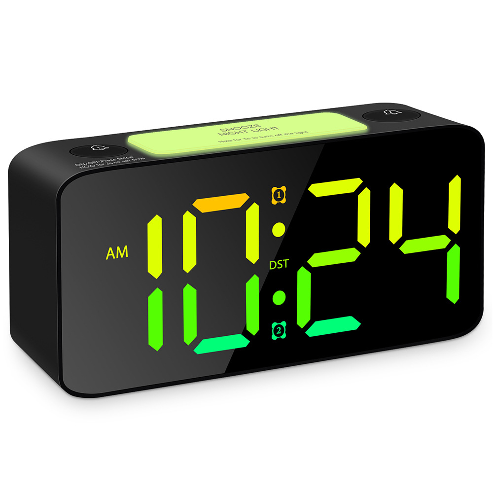 Picture of 2020 RGB Large Character Large Screen Large Tone Electronic Clock Student Alarm Clock Hot Products Amazon Hot Selling Factory Straight