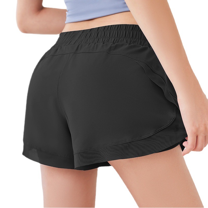 Peach New Loose Shorts Safety Anti-light Sports Fitness Pants Side Mesh Pocket Foot Spinning Yarn Yoga Pants