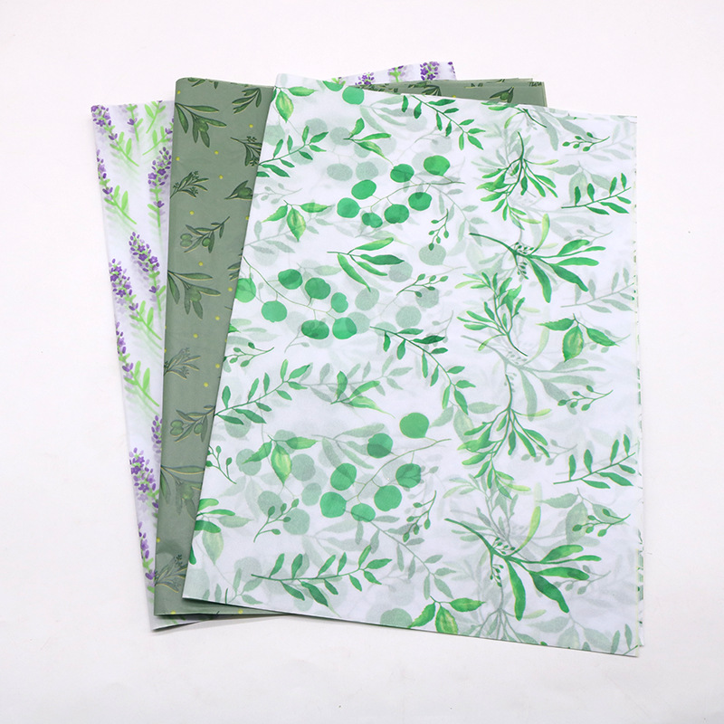 50X35CM green leaf pattern pear paper flower wrapping paper 20 sheets gift floral packaging copy paper