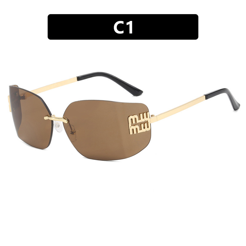 Picture of European and American Rimless Slimming High-End Sunglasses 2025 New Retro Internet Celebrity Sunglasses Millennial Hot Girl Sunglasses
