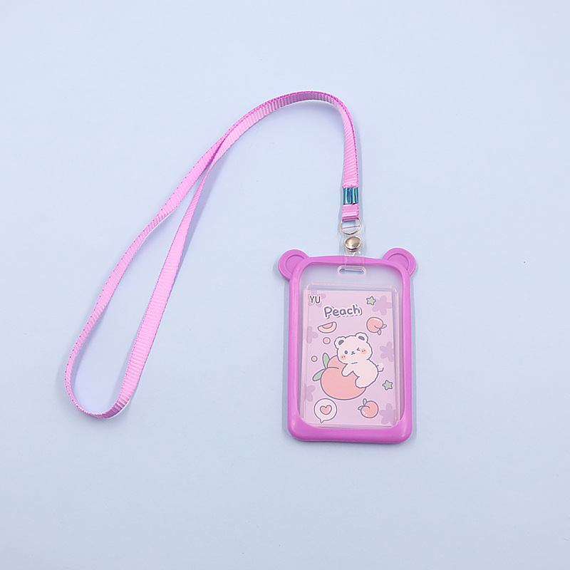 Picture of Campus Student Silicone Mickey Card Holder with Lanyard Bus Card Access Card Hanging Card Certificate Meal Card Factory Card Holder