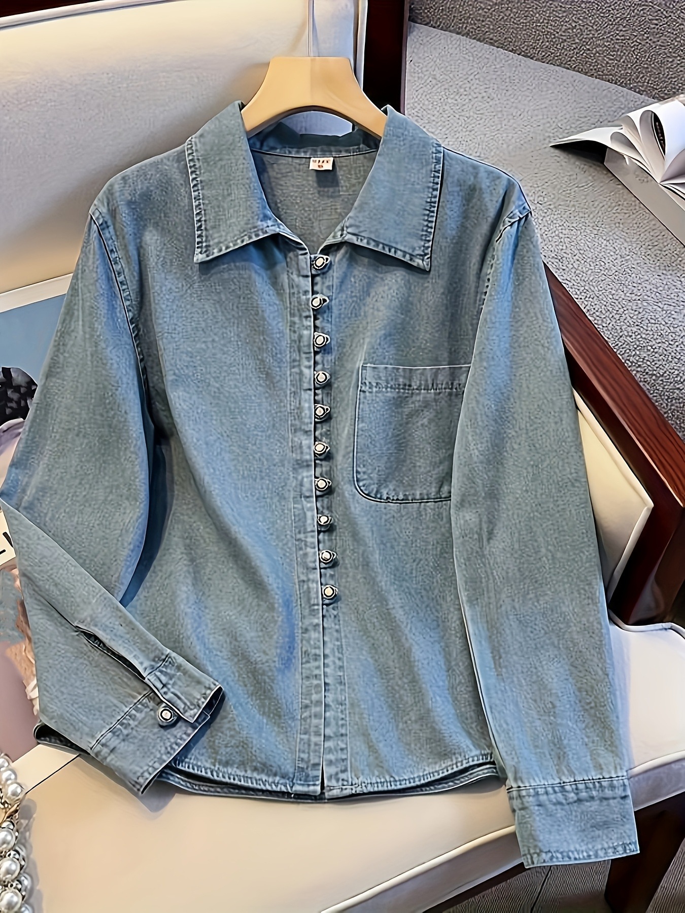 Fashion Retro Denim Shirt Women's Casual All-match Denim Shirt Jacket