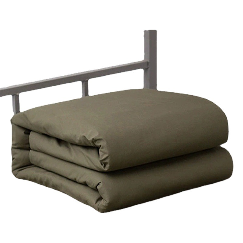 Single quilt student dormitory air conditioning quilt military green hot melt quilt bedding quilt dormitory bed sheet quilt cover three-piece quilt