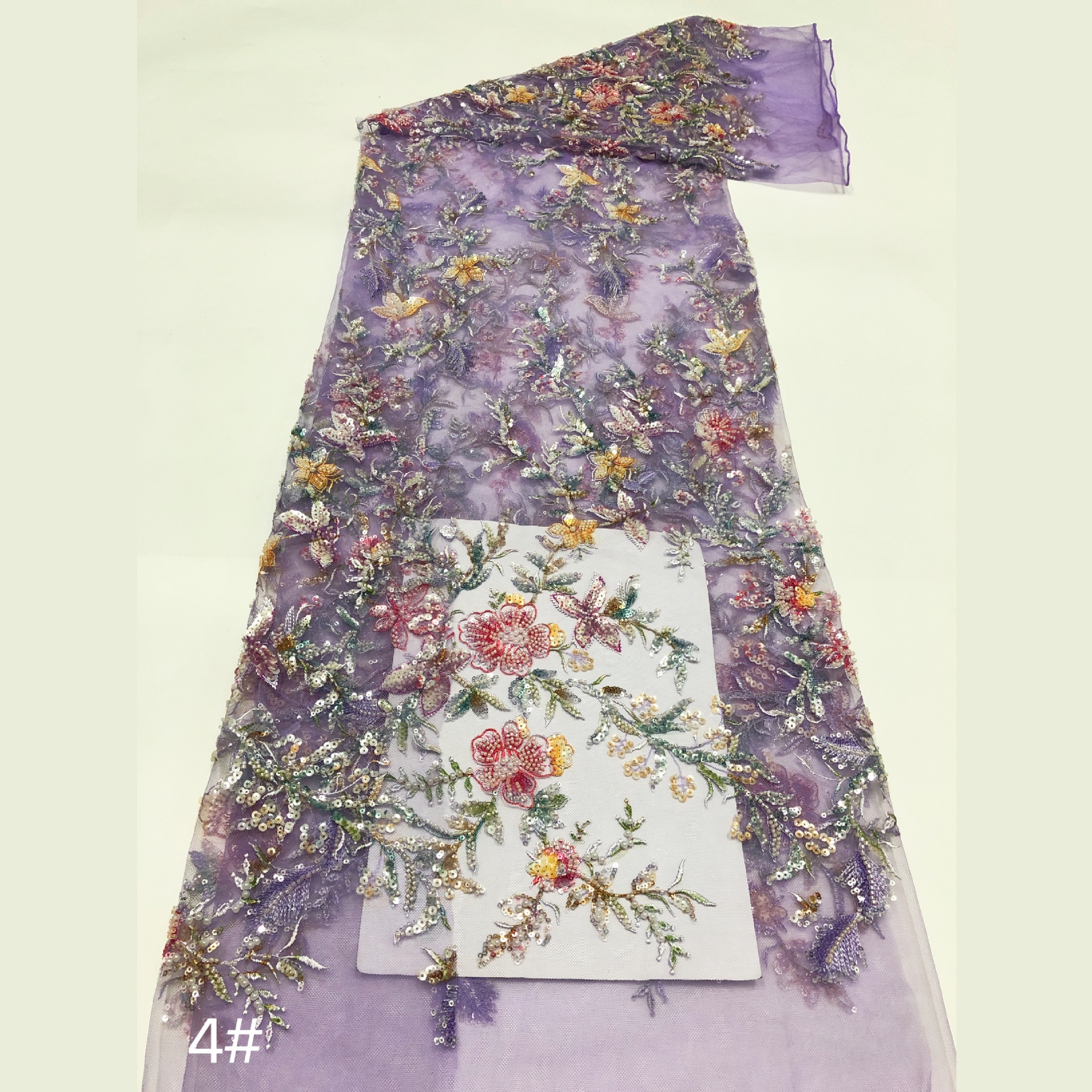 new bead tube bead embroidered mesh wedding dress dress stage clothing fabric mesh ethnic fabric lace