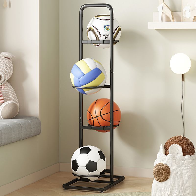 Picture of Home indoor simple volleyball organizing and storage basket, basketball storage rack, children's ball game placement shelf