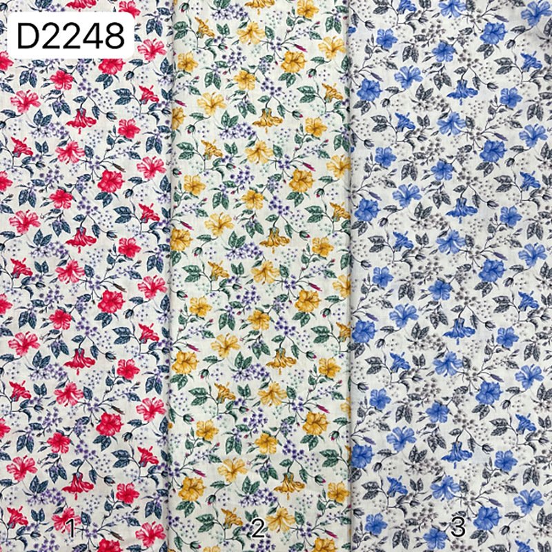 Pastoral style morning glory cotton poplin printed fabric children's shirt cloth bag cotton reactive water pulp printing