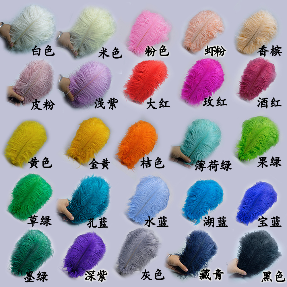 Picture of Color in stock 20-25cm ostrich feather flower home flower arrangement wedding decoration accessories ostrich feather wholesale