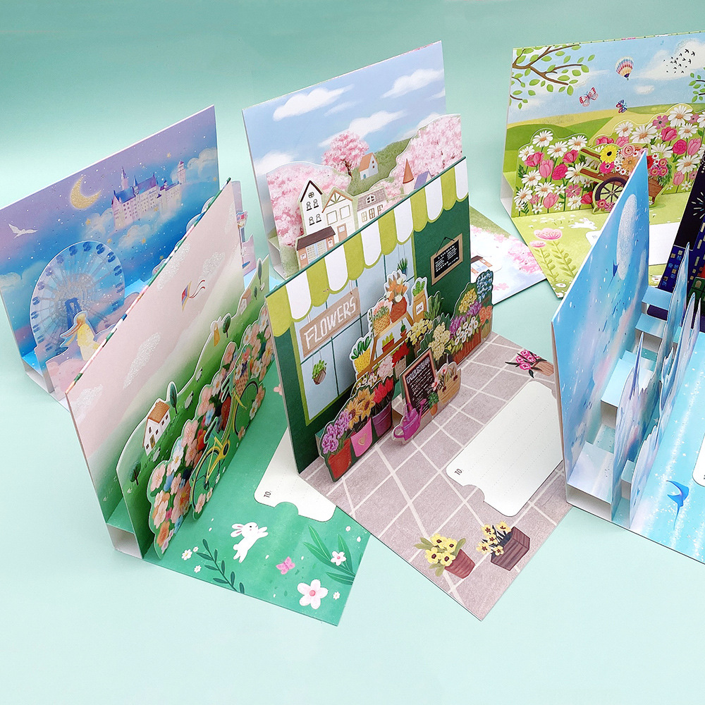 Picture of Mother's Day 3D Stereo Greeting Card Desktop Decoration Bronzing Ins Style Birthday Gift Children's Holiday Thank You Blessing Card