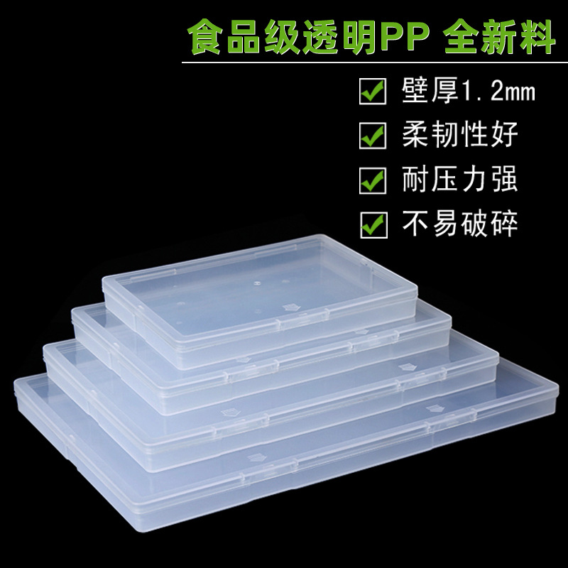 Picture of Cross-border rectangular flat box transparent plastic empty box stationery accessories hardware plastic packaging box factory spot wholesale