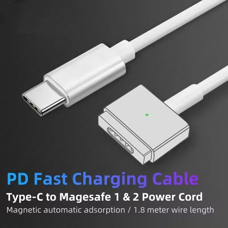 Type-C magnetic charging cable for Apple Macbook laptop PD fast charge 45W 60W universal