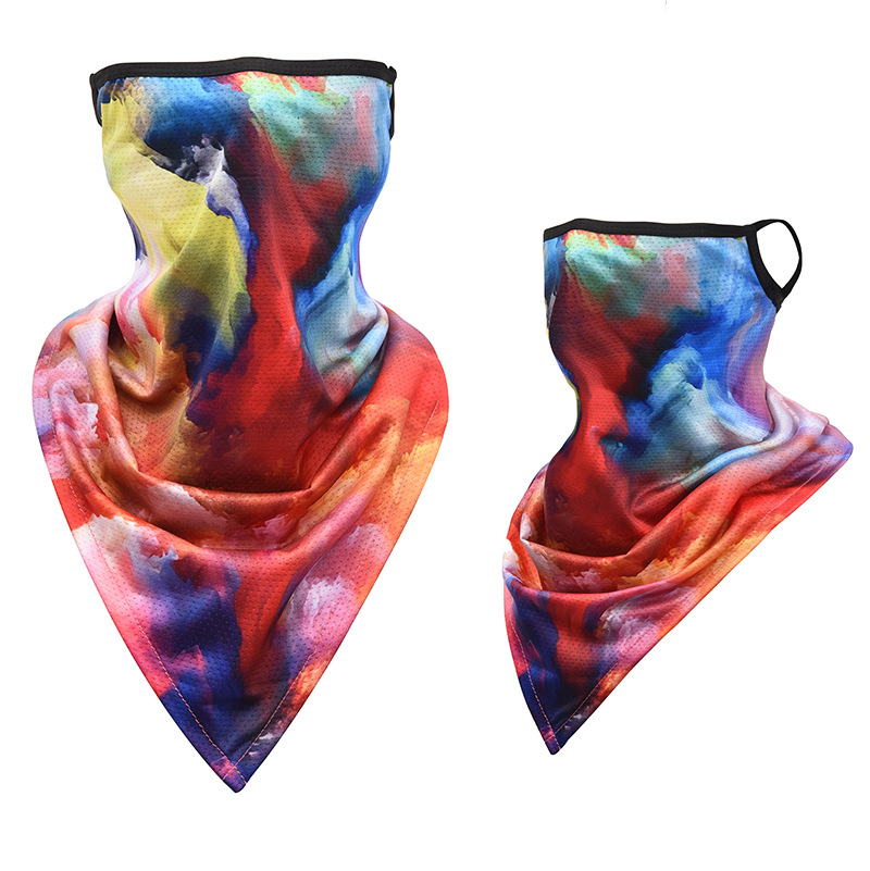 Picture of Ice Silk Ear Hanging Mask Triangle Towel Neck Set Mesh Sunscreen Outdoor Riding Fishing Windproof Scarf Men's and Women's Face Towel Summer