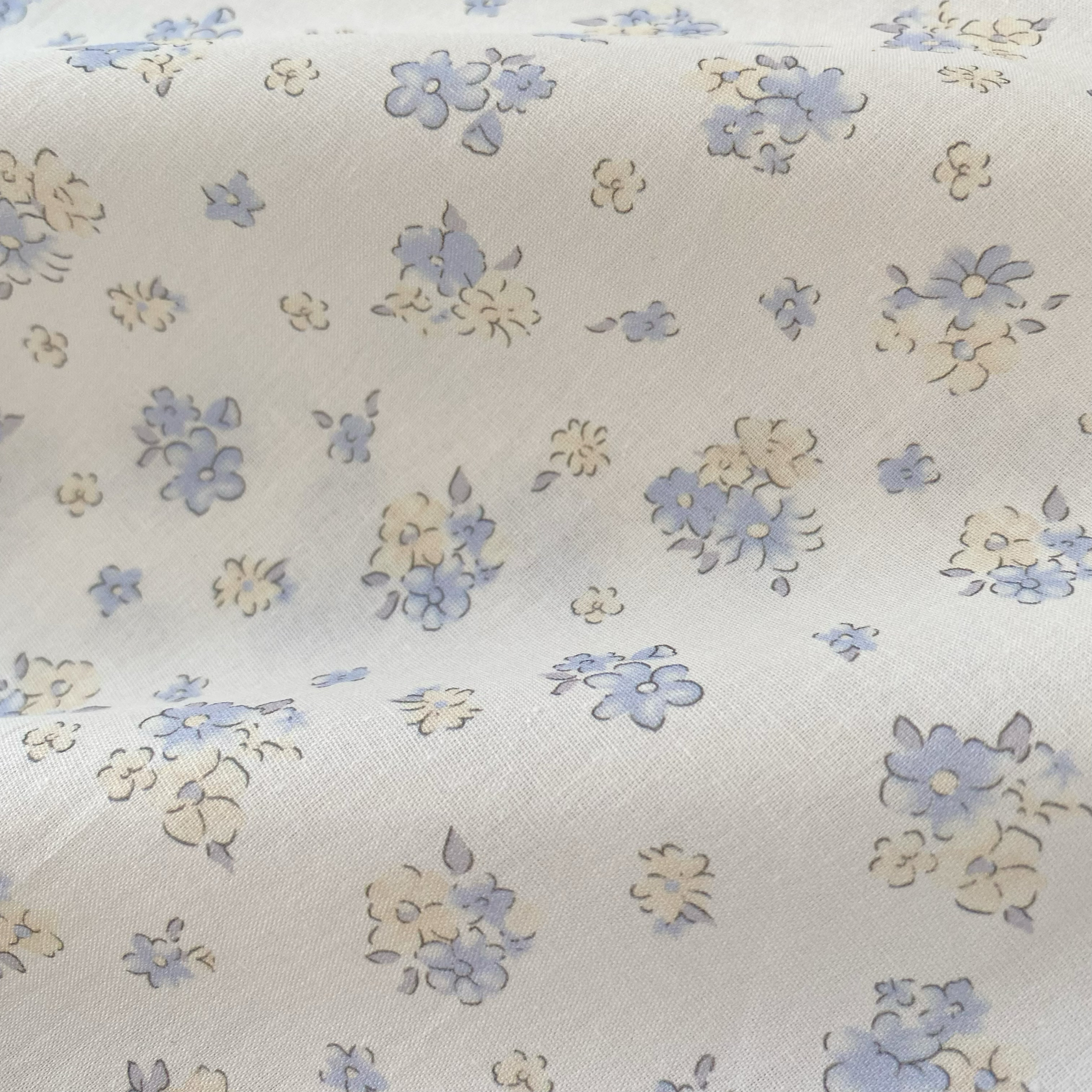 40 Pieces of Light Blue Pastoral Fresh Floral Printed Fabric Baby Clothes Handmade DIY Children's Clothing Dress Fabric