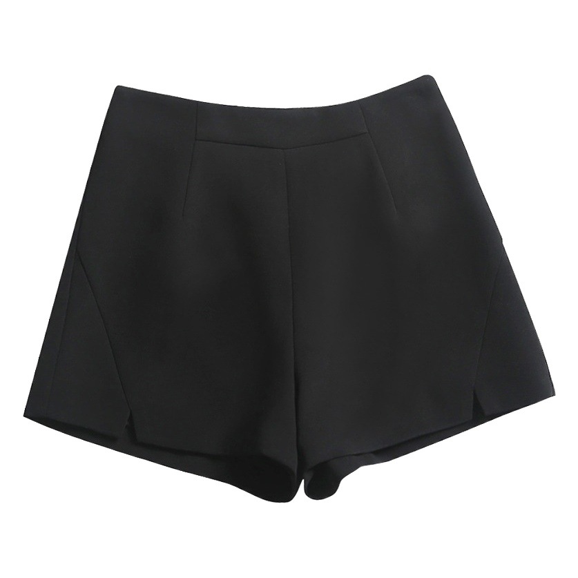 Black Shorts Women's Summer 2024 New High Waist Chiffon Loose Korean-style A- line Wide-leg Suit Outer Wear Slimming Hot Pants