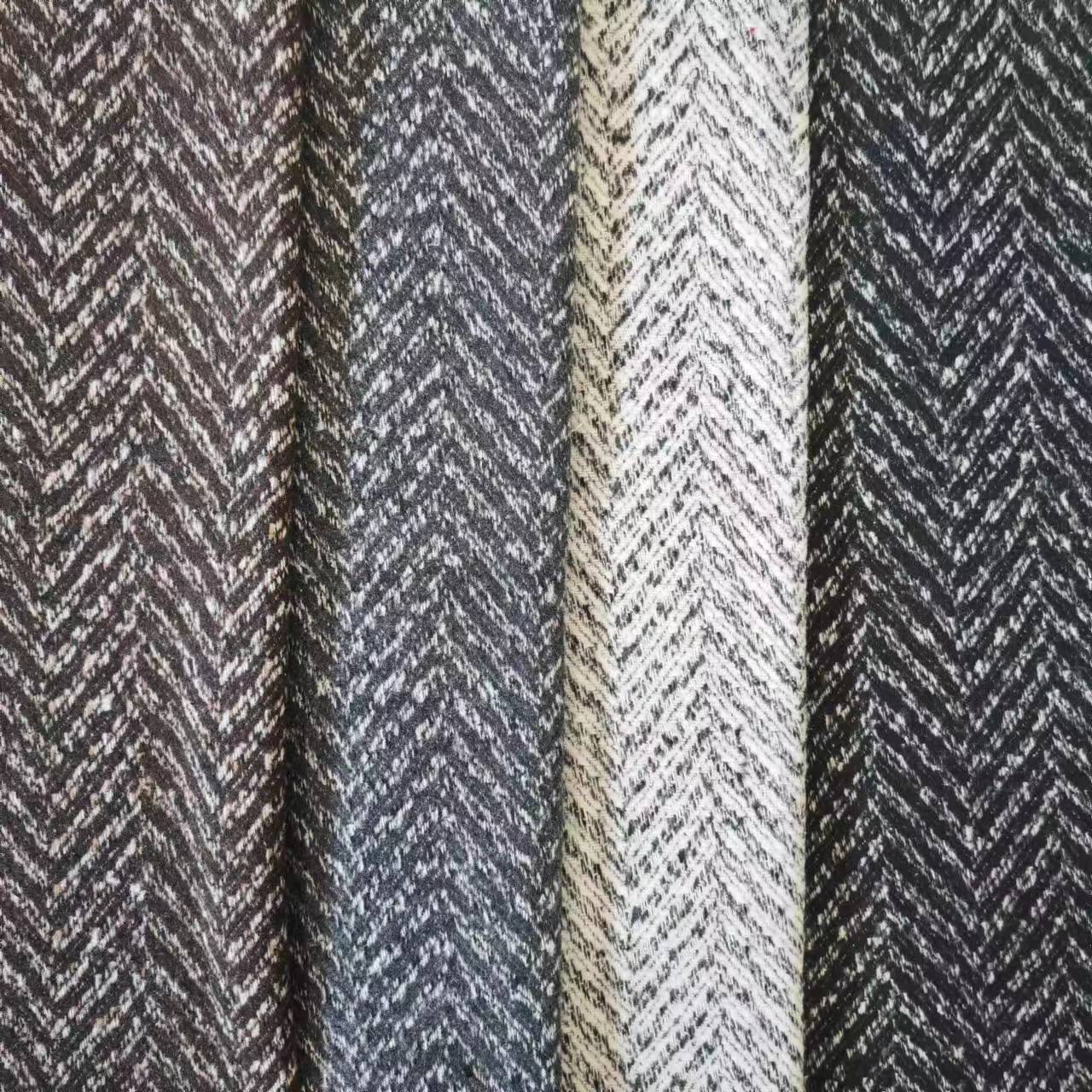 Picture of Shaoxing Factory in stock Autumn and Winter Wide Herringline Dress Fashion Shoes and Hats Luggage Fancy Herringline Slub Wool Cloth