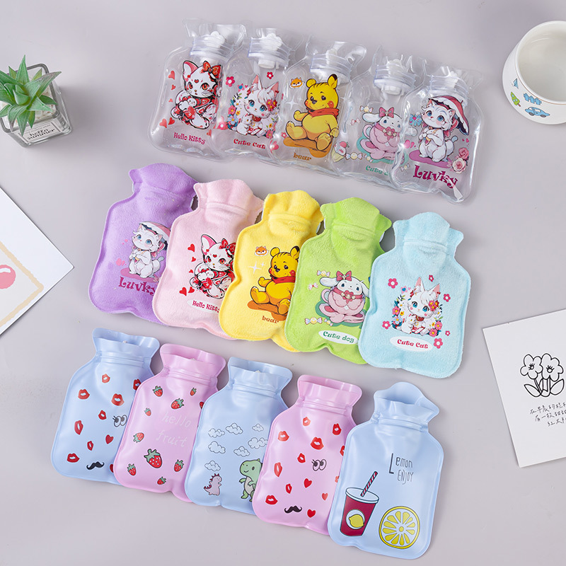 Picture of Cute water injection hot water bag wholesale cartoon pvc hand warmer printed logo gift small water filling warm water bag