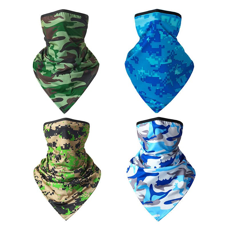 Picture of Outdoor riding triangle towel ice silk sunscreen hanging ear triangle towel summer sports outdoor breathable fishing camouflage mask