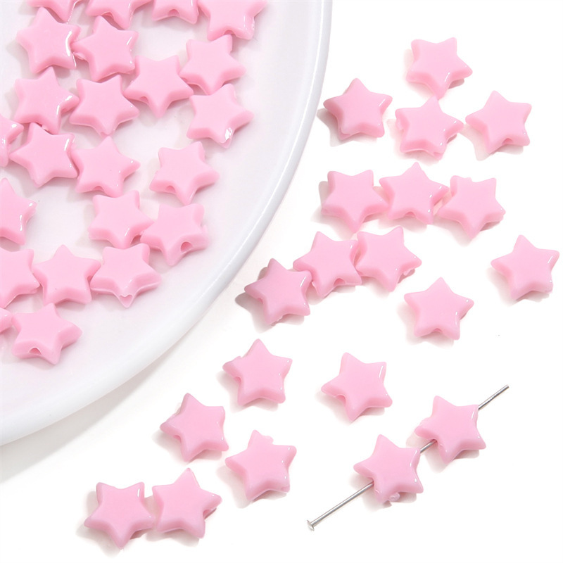 Picture of 10mm acrylic solid color five-pointed star beads beads DIY handmade bracelet necklace jewelry material accessories