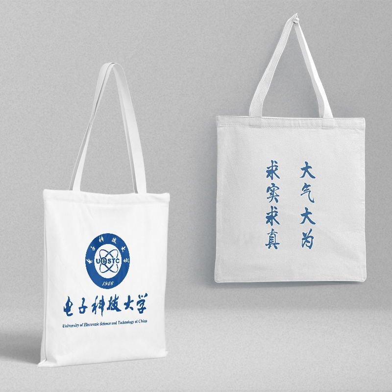University of Electronic Science and Technology canvas bag wholesale long 38 wide 35PVC bag packaging fashion small fresh handbag