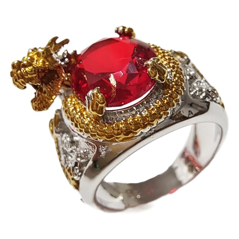 Ka billion new men's domineering ring 3D three-dimensional personality dragon ring Europe and the United States wind ring factory outlet