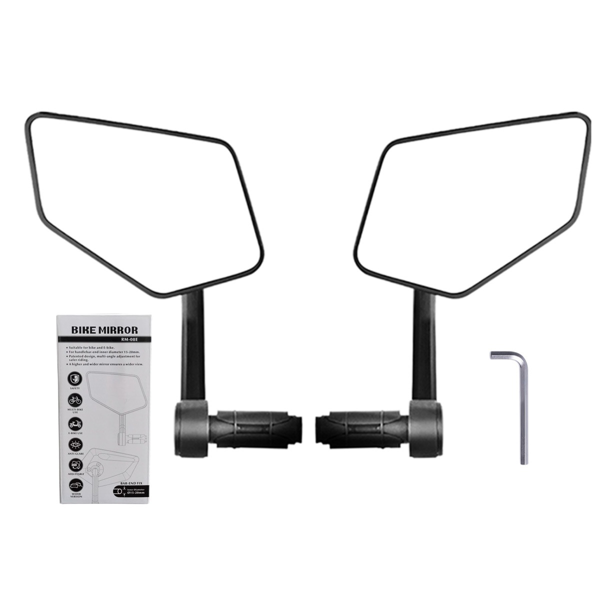 DRCKHROS Electric Bicycle Rearview Mirror Mountain bike mirror anti-shake handlebar plug increased adjustment mirror