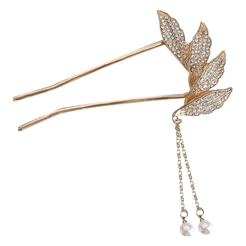 Pearl tassel pendant hairpin women's back Head Ball head updo hairpin elegant cheongsam hair accessories