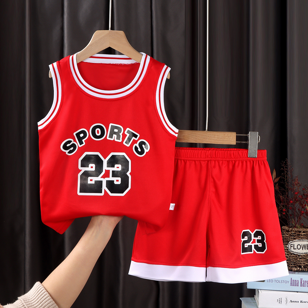 Picture of Category a New Basketball Uniform Set, Big Children's Sports Suit, Basketball Vest Suit, Sports One-Piece Generation