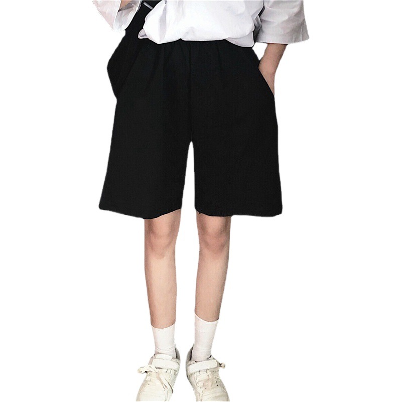 Sports Shorts for Women Summer 2025 Loose Straight Cotton Casual Hot Pants Outer Wear Five-Quarter Pants High Waist A-Line Cotton Casual