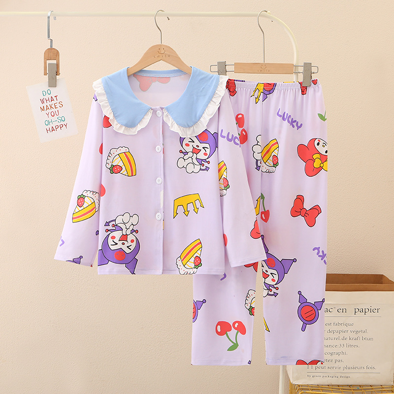 Picture of South Korea children's clothing spring and autumn children's home clothing suit summer long sleeve pajamas women's casual home clothing women's children's clothing wholesale
