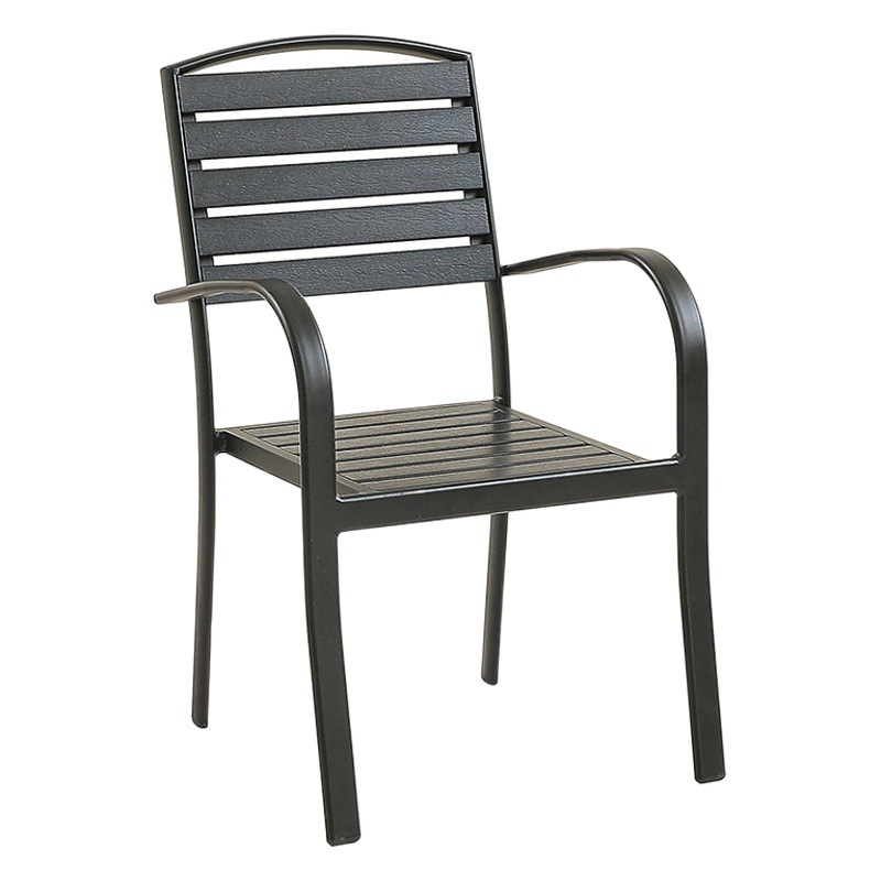 Outdoor Tables and Chairs Plastic Wood Open-Air Waterproof Terrace Leisure Furniture Courtyard Dining Table and Chairs Milk Tea Shop Outdoor Table and Chair Combination
