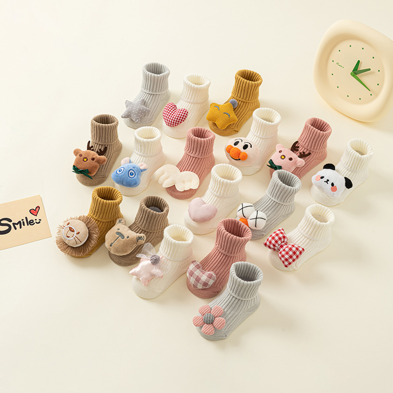 Picture of Newborn baby socks class a cotton spring and autumn non-slip boys and girls baby cartoon doll tube floor socks wholesale 1