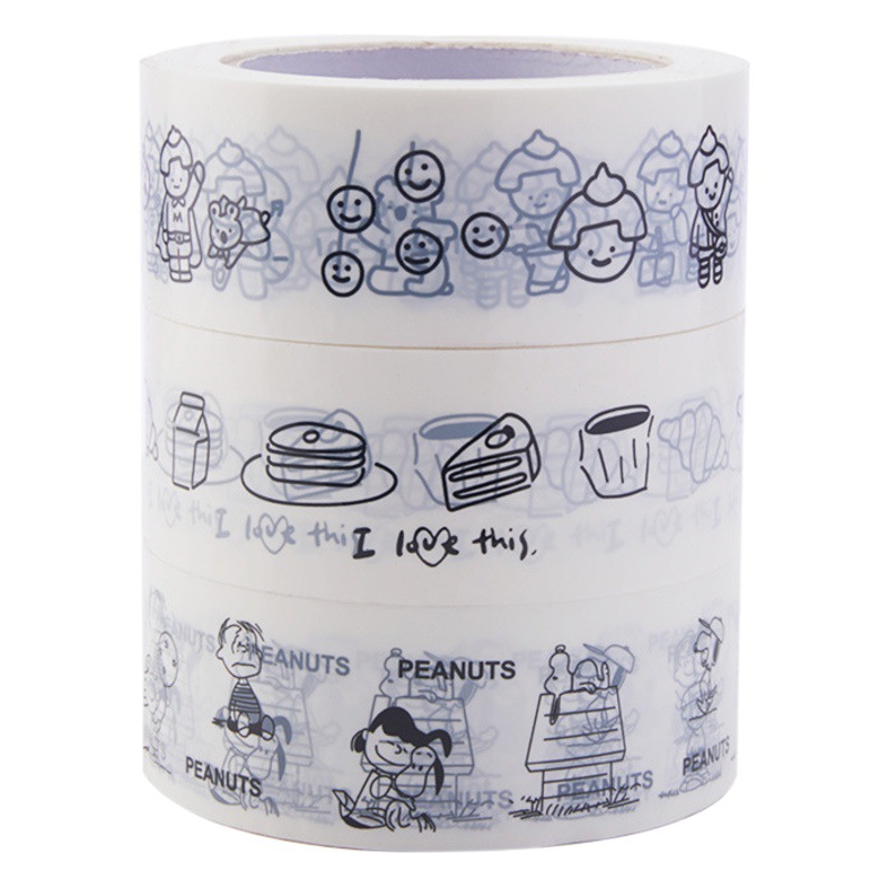 Black and white cartoon mushroom head girl cute Snoopy e-commerce packaging express sealing moving tape full box wholesale