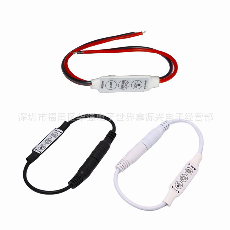 Picture of LED three-key mini controller monochrome mini dimming controller 3-key monochrome light strip controller 12-24V