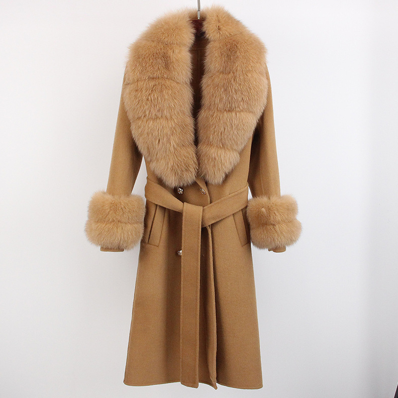 Picture of Cashmere Wool Coat Coat Autumn and Winter Coat Women's High-end Double-sided Wool Coat Women's Fox Wool Collar