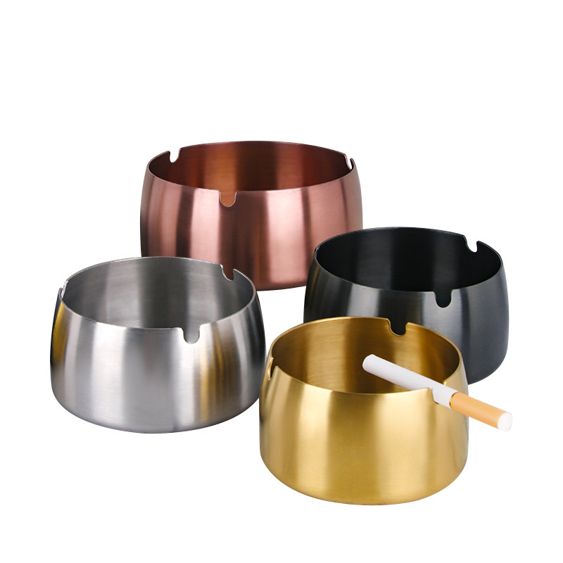 Picture of Wholesale Creative Personality Stainless Steel Ashtray Windproof Anti-fall Household Living Room Hotel Internet Cafe Restaurant Large Ashtray