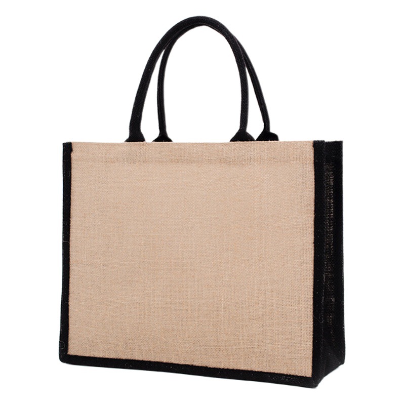 Factory wholesale color blank linen bag in stock jute bag ins high sense film bag portable linen bag